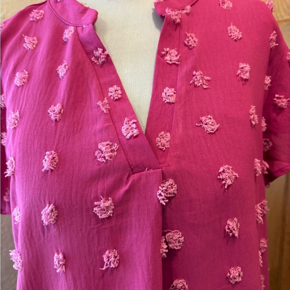 Pink Textured Women's Top - Picture 2 of 8